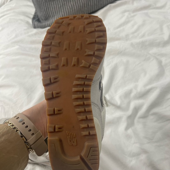 New Balance off white & pink 574 sneakers - Picture 4 of 4